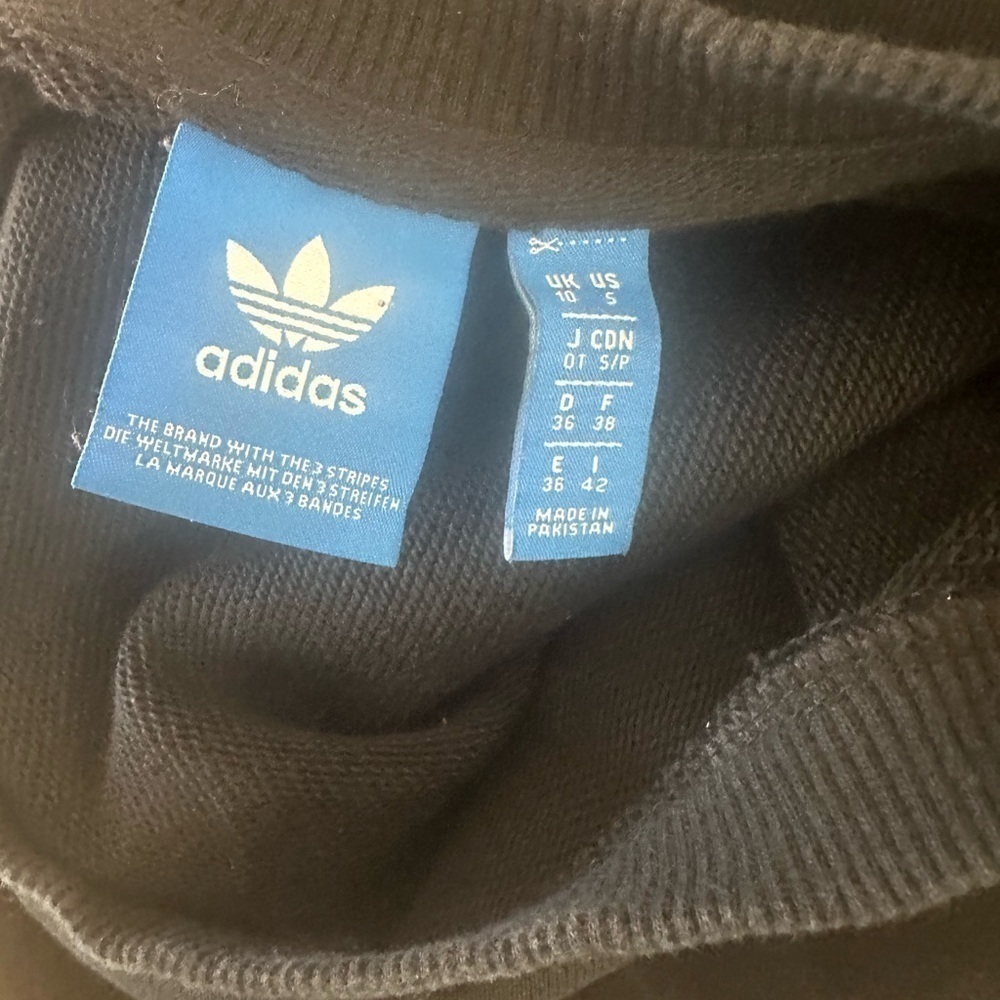 Men’s used Size S Small black adidas crewneck sweater pullover - Picture 2 of 4